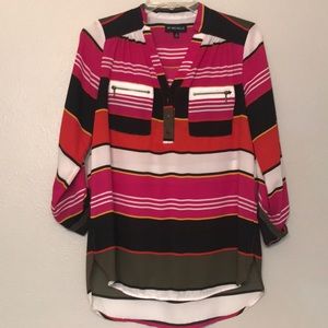 My Michelle: Multi•Colored Button Down Blouse